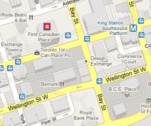 Bank of Montreal HQ Location Map