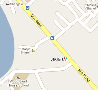 Jammu & Kashmir Bank HQ Location Map