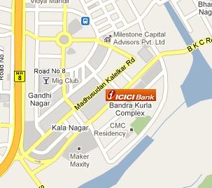 ICICI Bank HQ Location Map