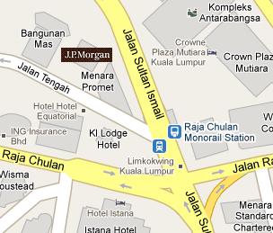 JP Morgan Chase Bank Malaysia HQ Location Map