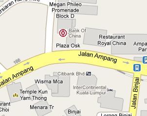 Bank of China Malaysia HQ Location Map
