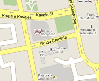 Bank of Albania HQ Location Map