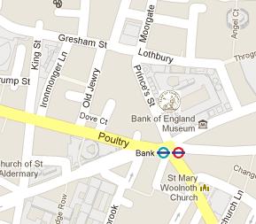 Bank of England HQ Location Map