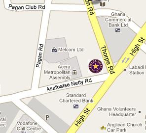 Bank of Ghana HQ Location Map