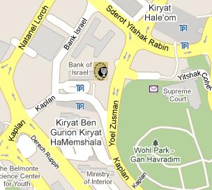 Bank of Israel HQ Location Map
