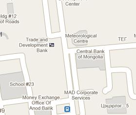 Bank of Mongolia HQ Location Map