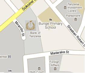 Bank of Tanzania HQ Location Map