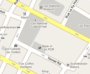 Bank of Lao HQ Location Map