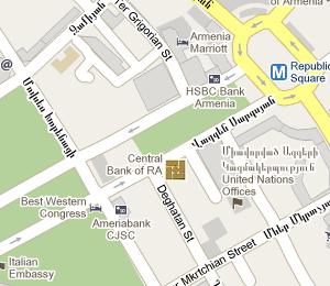 Central Bank of Armenia HQ Location Map