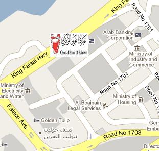 Central Bank of Bahrain HQ Location Map
