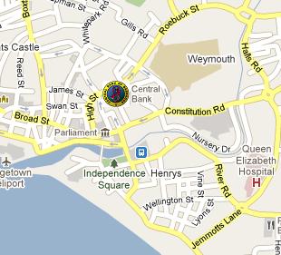 Central Bank of Barbados HQ Location Map