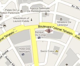 Central Bank of the Congo HQ Location Map