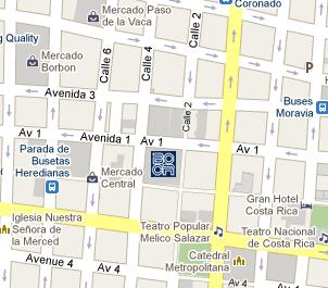 Central Bank of Costa Rica HQ Location Map