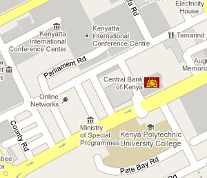 Central Bank of Kenya HQ Location Map