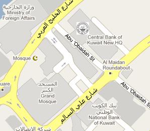 Central Bank of Kuwait HQ Location Map