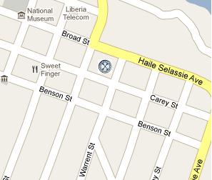 Central Bank of Liberia HQ Location Map