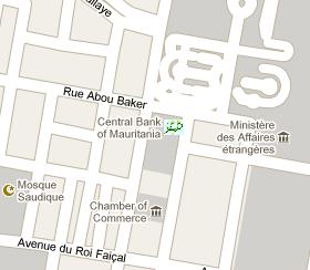 Central Bank of Mauritania HQ Location Map