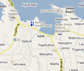 Central Bank of Samoa HQ Location Map
