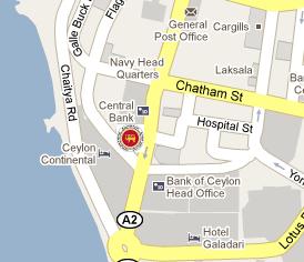 Central Bank of Sri Lanka HQ Location Map