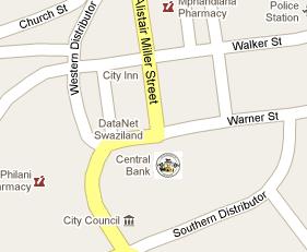 Central Bank of Swaziland HQ Location Map