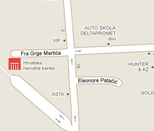 Croatian National Bank HQ Location Map