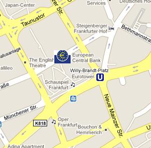 European Central Bank HQ Location Map