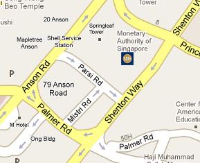 Monetary Authority of Singapore HQ Location Map