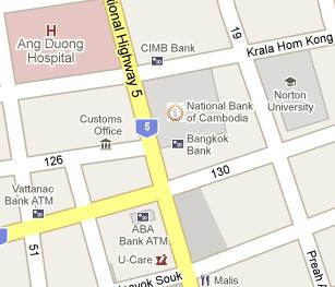National Bank of Cambodia HQ Location Map