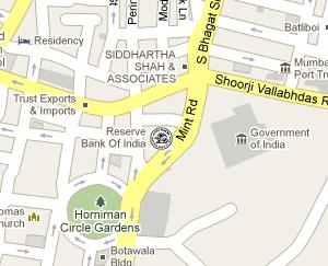 Reserve Bank of India HQ Location Map