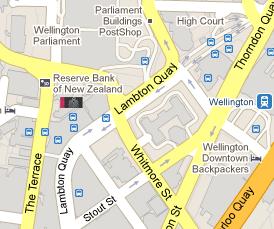 Reserve Bank of New Zealand HQ Location Map