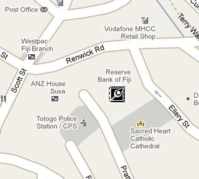 Reserve Bank of Fiji HQ Location Map