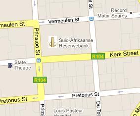 South African Reserve Bank HQ Location Map