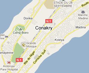 Bank of Republic of Guinea HQ Location Map